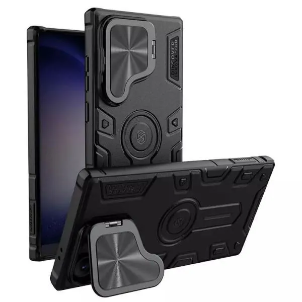 TPU+PC чехол Nillkin CamShield Armor Prop для Samsung Galaxy S25 Ultra — Черный — фото 4