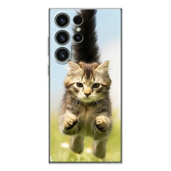 Чехол с принтом «Прыжок кота» для Samsung Galaxy S25 Ultra