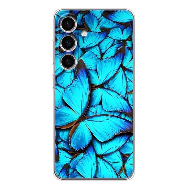 Чехол с принтом «Синие бабочки» для Samsung Galaxy S25