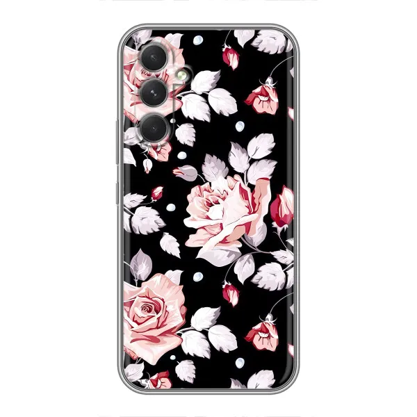 Чохол з принтом «Квіти на чорному» для Samsung Galaxy S26 Edge