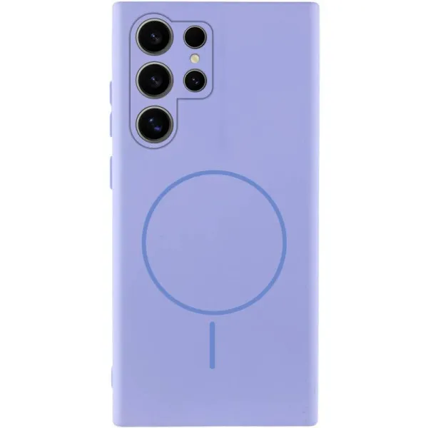 Чехол Silicone Cover Lakshmi Full Camera (AA) with Magnetic Fit для Samsung Galaxy S26 Ultra — Сиреневый — фото 1