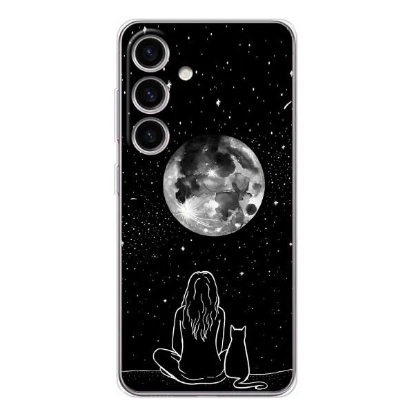 Чехол с принтом «Девушка с котом» для Samsung Galaxy S26