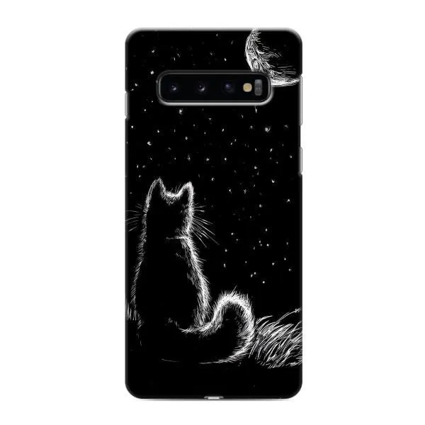 Чехол с принтом «Котик и луна» для Samsung Galaxy S10e Чехол с принтом «Котик и луна» для Samsung Galaxy S10e