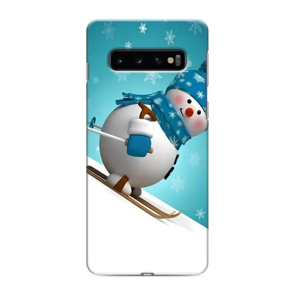 Чехол с принтом «Снеговик на лыжах» для Samsung Galaxy S10 Чехол с принтом «Снеговик на лыжах» для Samsung Galaxy S10
