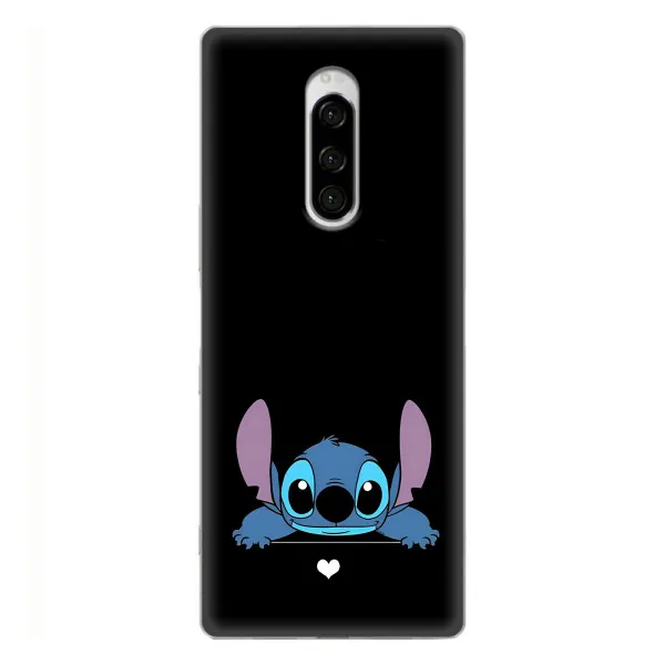 Чохол з принтом «Стіч на чорному» для Sony Xperia 1