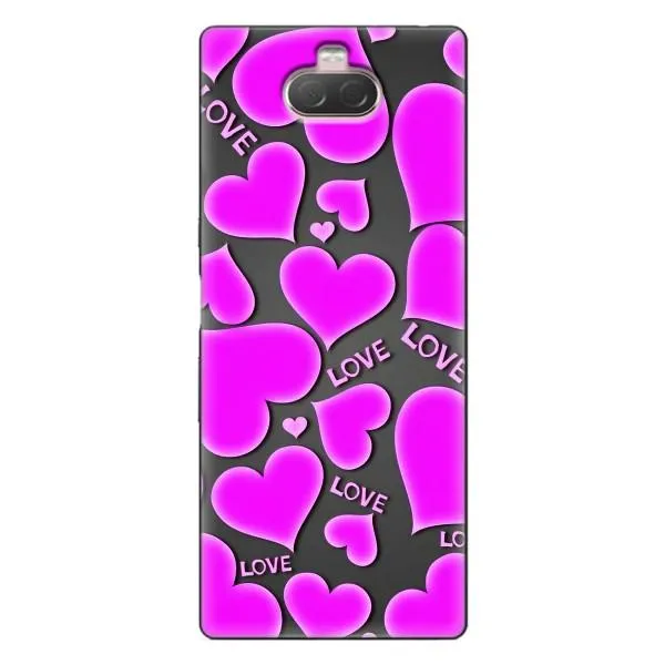 Чохол з принтом «Pink hearts» для Sony Xperia 10