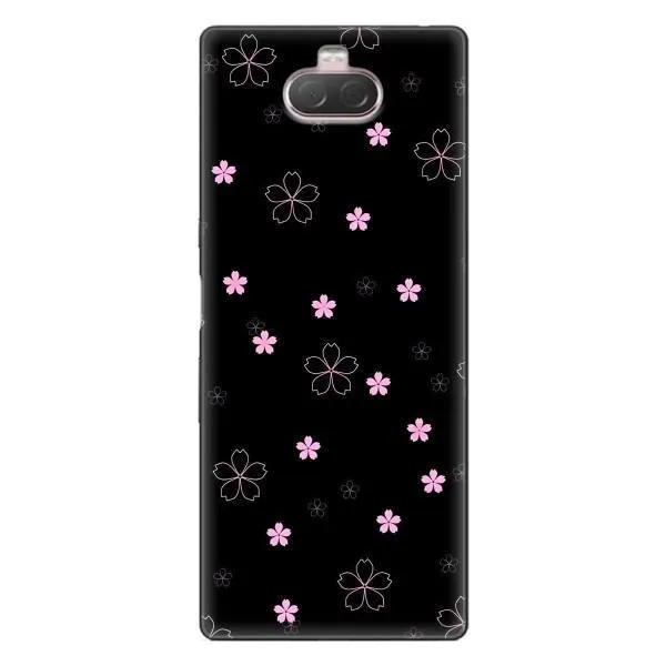 Чехол с принтом «Розовые цветы на черном» для Sony Xperia 10 Чехол с принтом «Розовые цветы на черном» для Sony Xperia 10