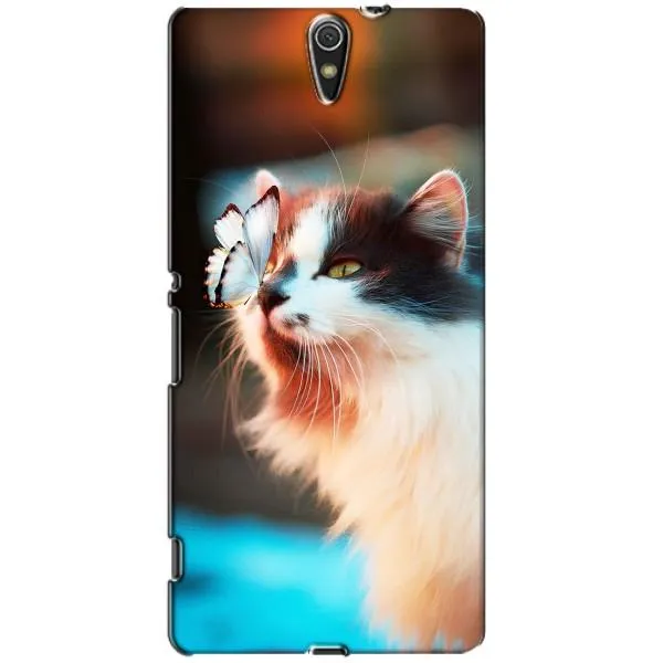 Чохол з принтом «Котик з метеликом» для Sony Xperia C5 Ultra (E5533, E5563, E5506, E5553)