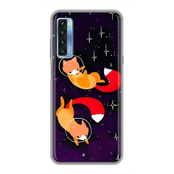 Чохол з принтом «Лисички космонавти» для TCL 20L