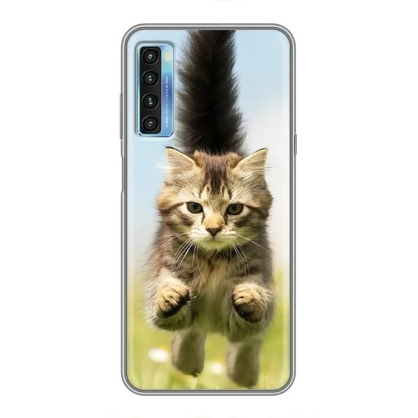 Чехол с принтом «Прыжок кота» для TCL 20L
