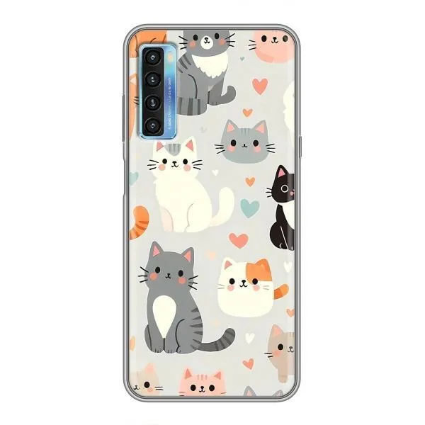 Чохол з принтом «Колаж котів» для TCL 20L