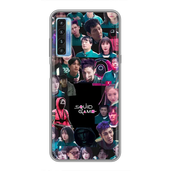 Чехол с принтом «Коллаж Игра кальмара» для TCL 20L Чехол с принтом «Коллаж Игра кальмара» для TCL 20L