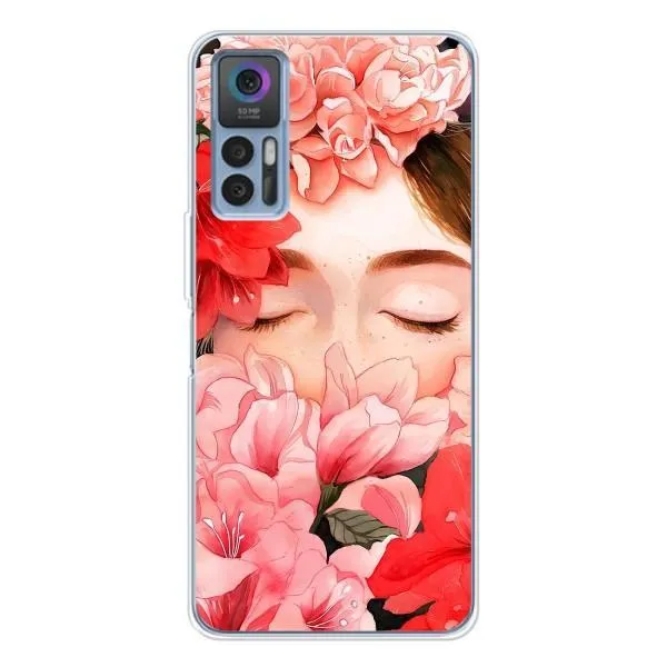Чохол з принтом «Очі в квітах» для TCL 30 Plus