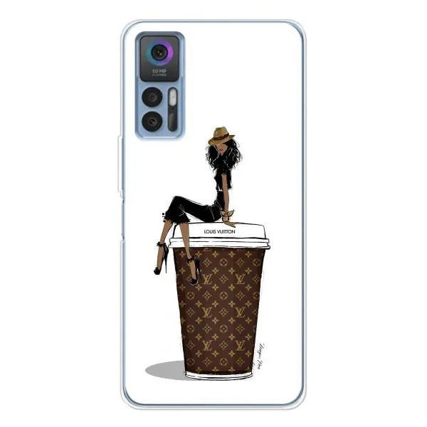Чехол с принтом «кофе LOUIS VUITTON» для TCL 30 Plus