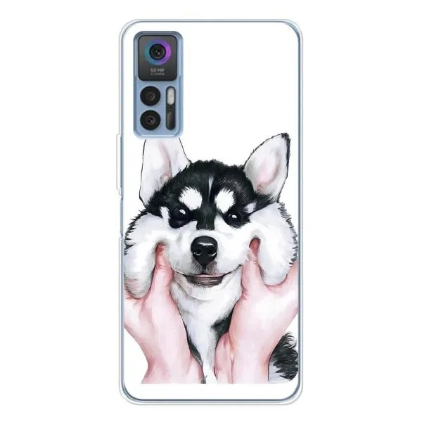 Чехол с принтом «Довольный Хаски» для TCL 30 Plus