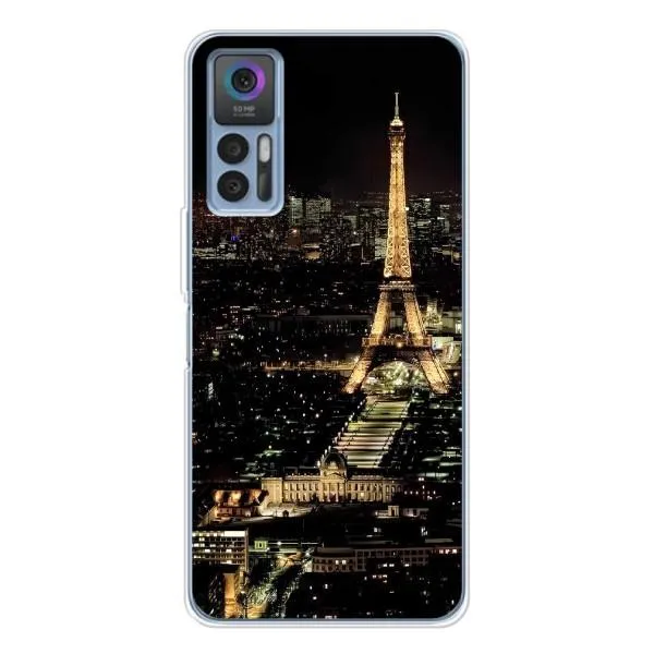 Чехол с принтом «Ночной Париж» для TCL 30 Plus