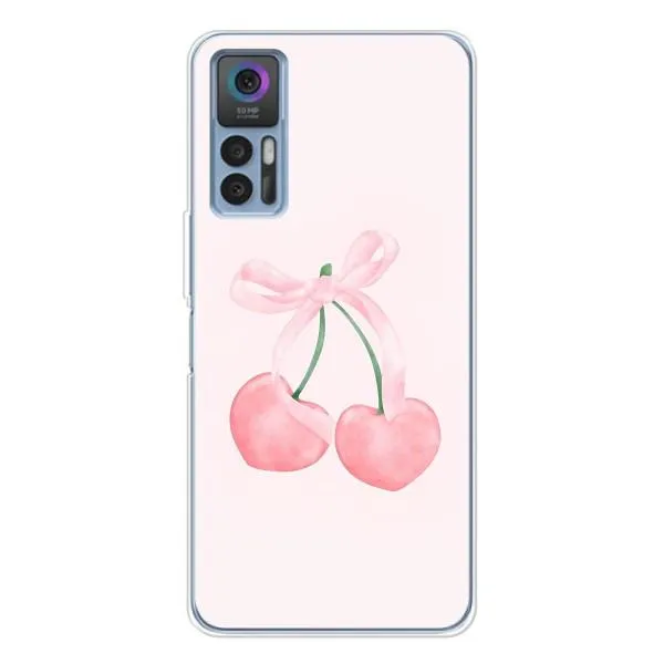 Чехол с принтом «Розовые вишни» для TCL 30 Plus Чехол с принтом «Розовые вишни» для TCL 30 Plus