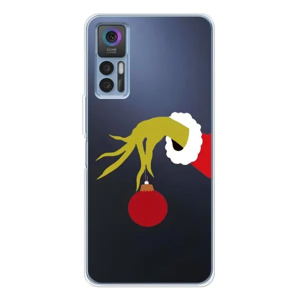 Чехол с принтом «Гринч с игрушкой» для TCL 30 Plus