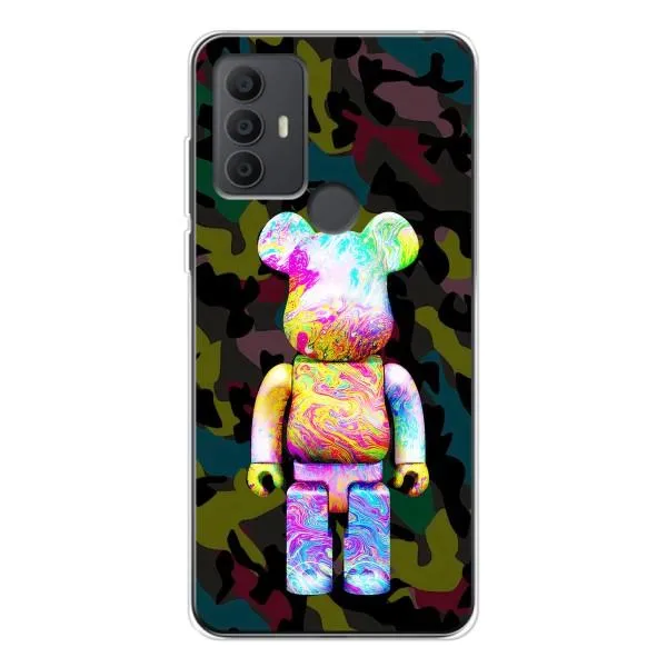 Чехол с принтом «Яркий Bearbrick» для TCL 30 SE