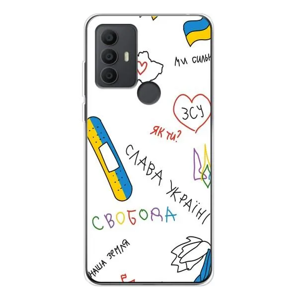 Чехол с принтом «Стикер» для TCL 30 SE