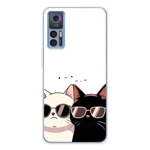 Чехол с принтом «Коты в очках» для TCL 30