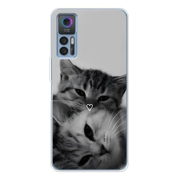 Чехол с принтом «Пара котов» для TCL 30