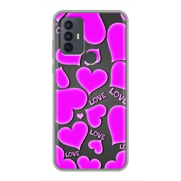 Чохол з принтом «Pink hearts» для TCL 30E Чохол з принтом «Pink hearts» для TCL 30E