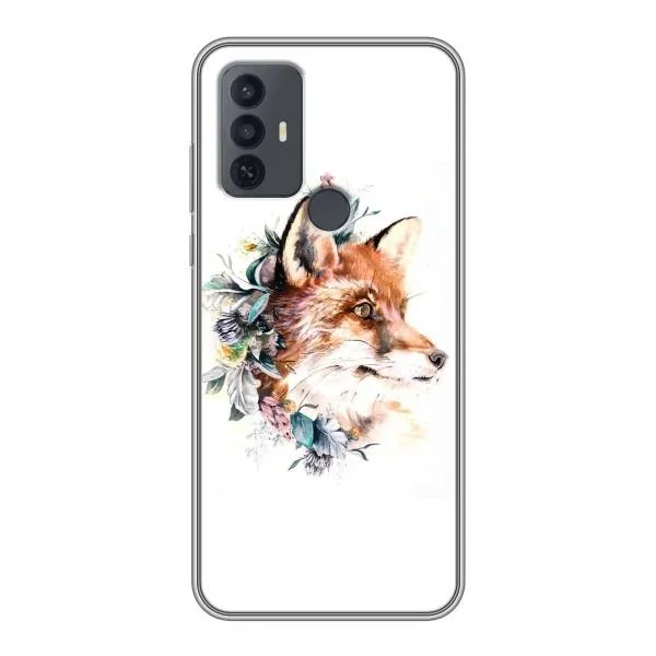 Чехол с принтом «Лисичка в цветочках» для TCL 30E