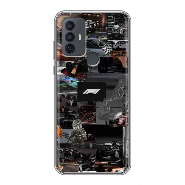 Чехол с принтом «Гоночный коллаж Ф1» для TCL 30E