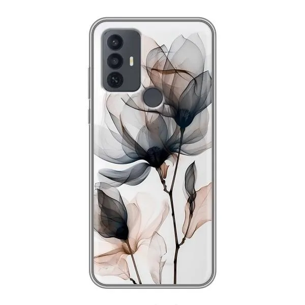 Чехол с принтом «Цветы на белом» для TCL 30E Чехол с принтом «Цветы на белом» для TCL 30E