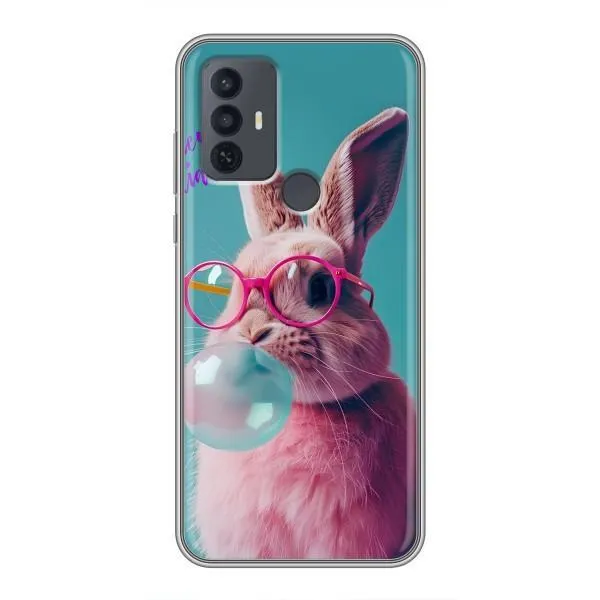 Чехол с принтом «Кролик в очках» для TCL 30E