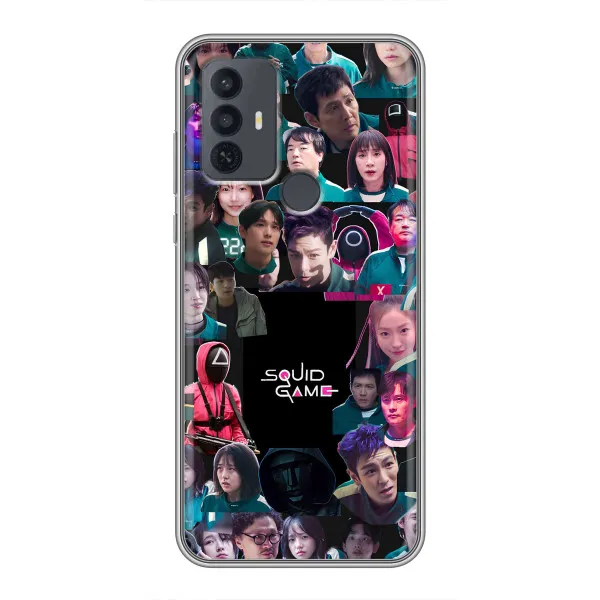 Чехол с принтом «Коллаж Игра кальмара» для TCL 30E