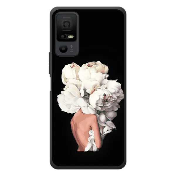 Чехол с принтом «Белые цветы» для TCL 40 NxtPaper 5G