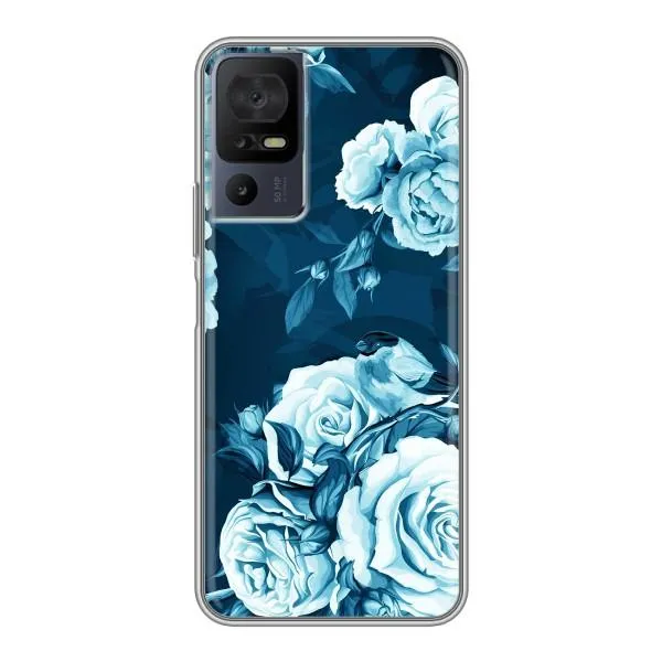 Чехол с принтом «Голубые Бутоны» для TCL 40 SE Чехол с принтом «Голубые Бутоны» для TCL 40 SE