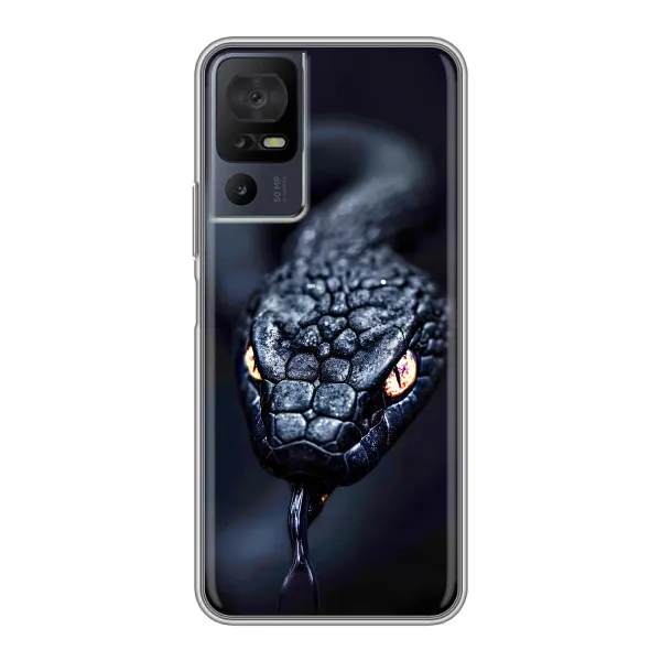 Чехол с принтом «Черная змея» для TCL 40 SE