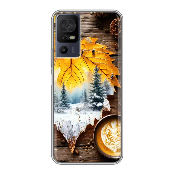 Чехол с принтом «Осенне-зимний кофе» для TCL 40 SE Чехол с принтом «Осенне-зимний кофе» для TCL 40 SE