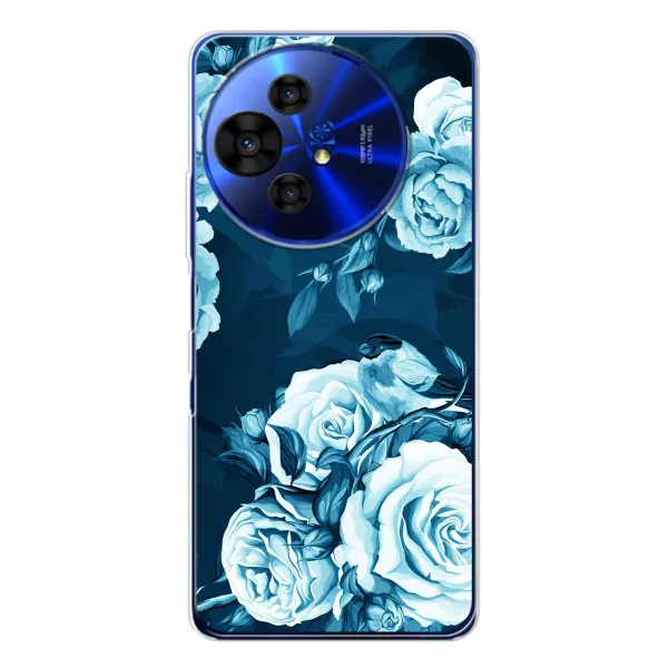 Чехол с принтом «Голубые Бутоны» для TCL 50 Pro NxtPaper
