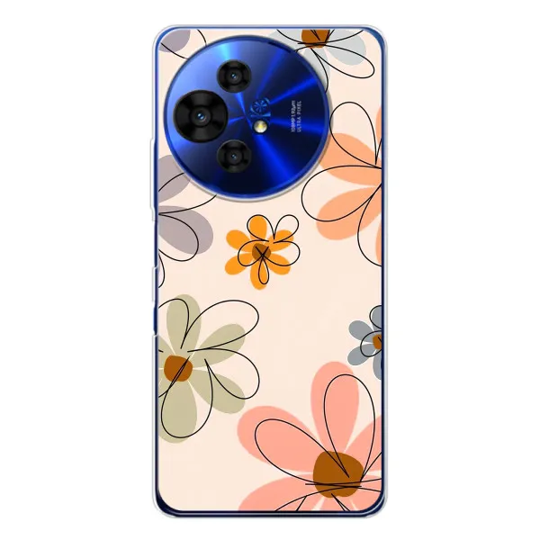 Чехол с принтом «Разноцветные цветы» для TCL 50 Pro NxtPaper