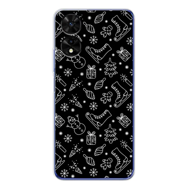 Чехол с принтом «Новогодний фон» для TCL 505