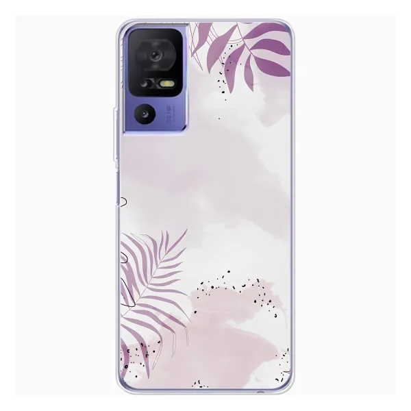 Чехол с принтом «Фиолетовые листья» для TCL 605