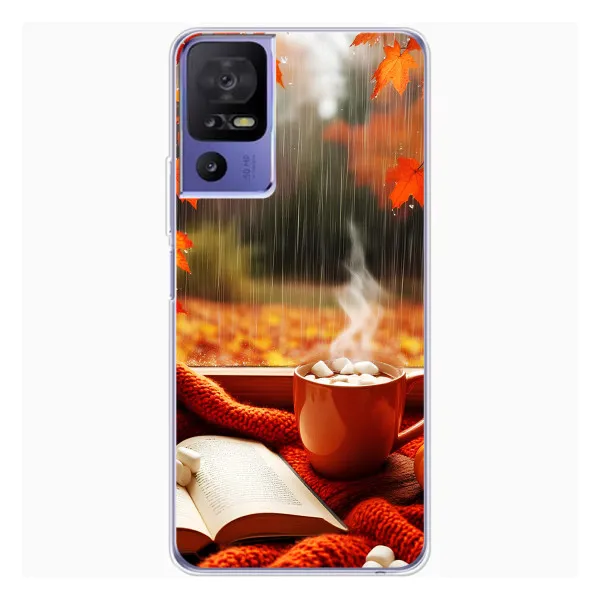 Чехол с принтом «Кофе и дождь» для TCL 605 Чехол с принтом «Кофе и дождь» для TCL 605