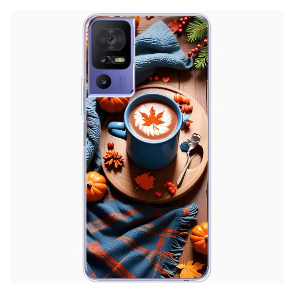 Чехол с принтом «Кофе и тыковки» для TCL 605 Чехол с принтом «Кофе и тыковки» для TCL 605
