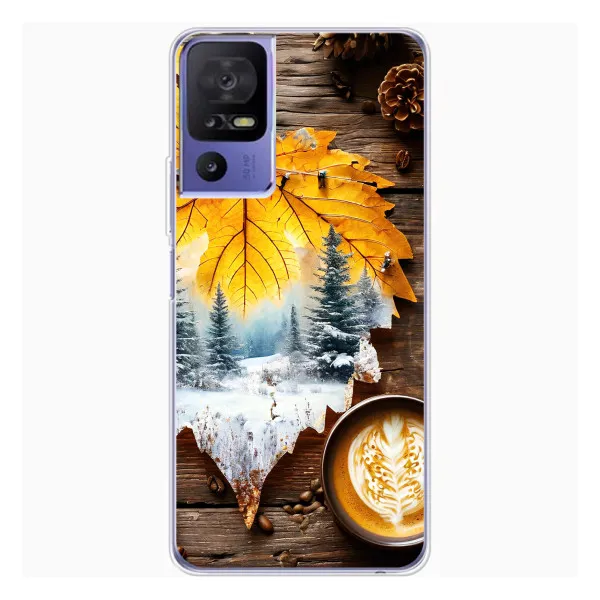 Чехол с принтом «Осенне-зимний кофе» для TCL 605 Чехол с принтом «Осенне-зимний кофе» для TCL 605