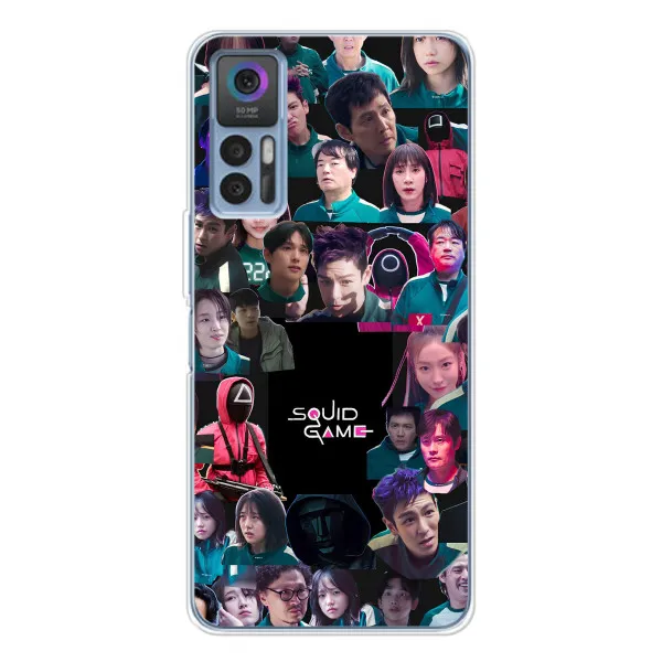 Чехол с принтом «Коллаж Игра кальмара» для TCL K23