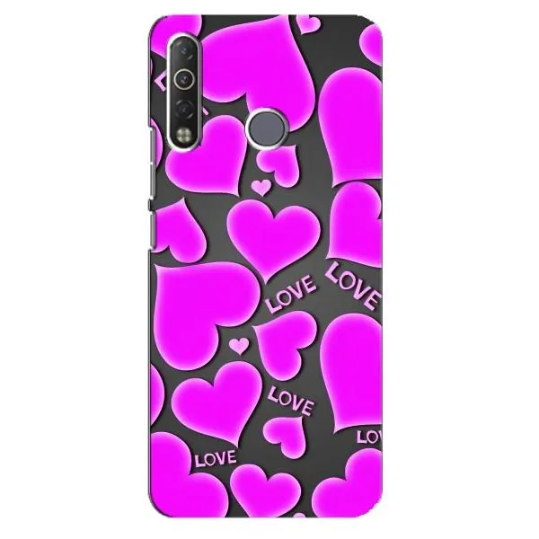 Чехол с принтом «Pink hearts» для TECNO Camon 12 Air CC6 Чехол с принтом «Pink hearts» для TECNO Camon 12 Air CC6