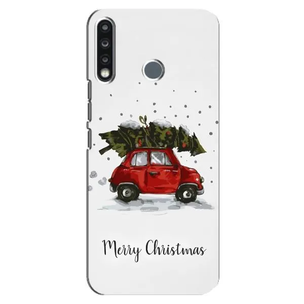 Чохол з принтом «Авто з ялинкою» для TECNO Camon 12 CC7