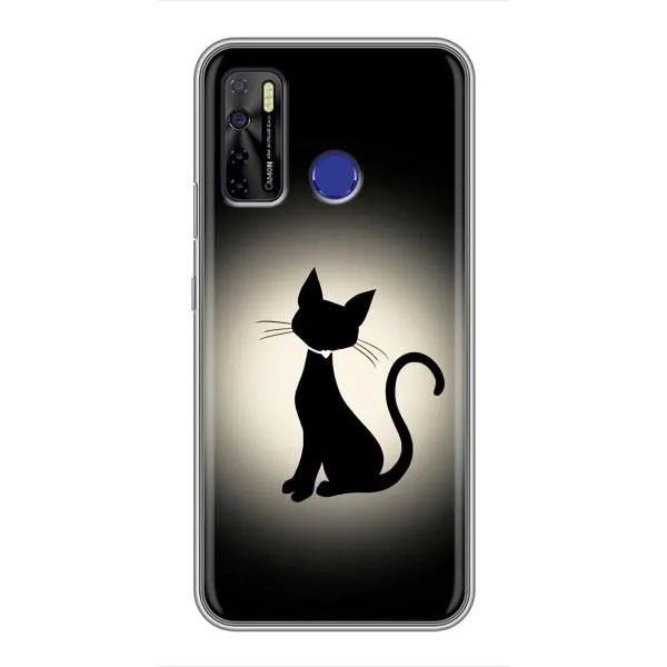 Чехол с принтом «Силуэт котика» для TECNO Camon 15 Air