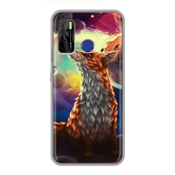 Чехол с принтом «Лисица в космосе» для TECNO Camon 15