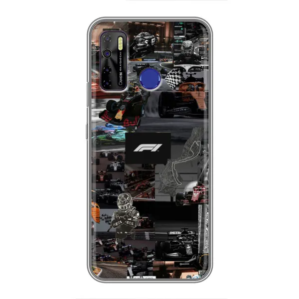 Чехол с принтом «Гоночный коллаж Ф1» для TECNO Camon 15