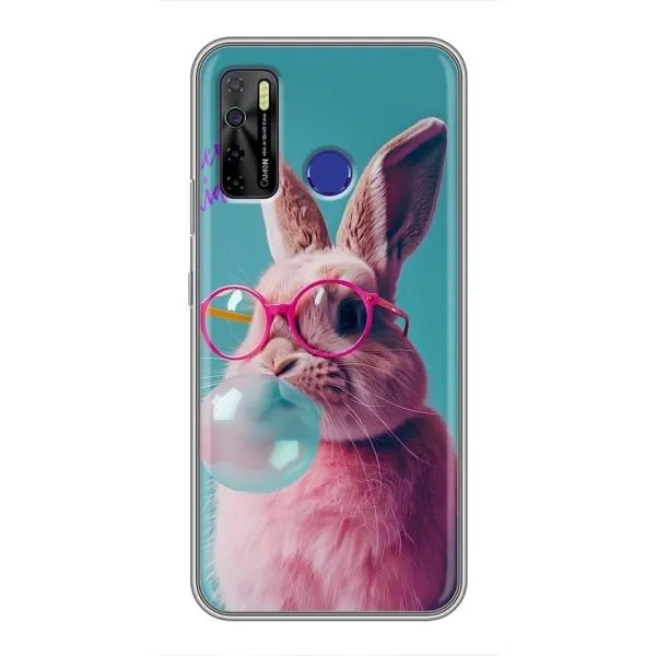 Чехол с принтом «Кролик в очках» для TECNO Camon 15